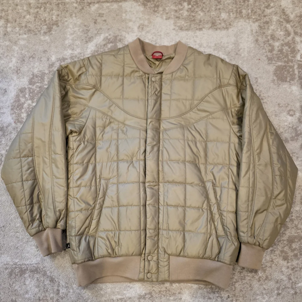 Jordan Brand Tan/Gold Quilted Bomber Jacket - Picture 1 of 9